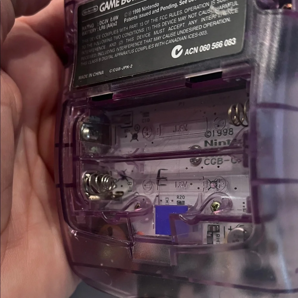 Nintendo Game Boy Color - Transparent Atomic Purple With Case